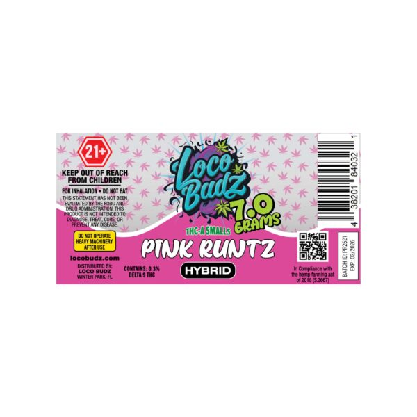 PINK RUNTZ 7 GRAM THC-A SMALLS